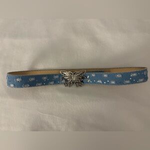 Y2K denim sparkly butterfly belt